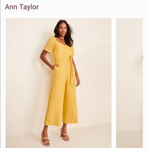 Ann Taylor Jumpsuit Yellow Lenin Sz2